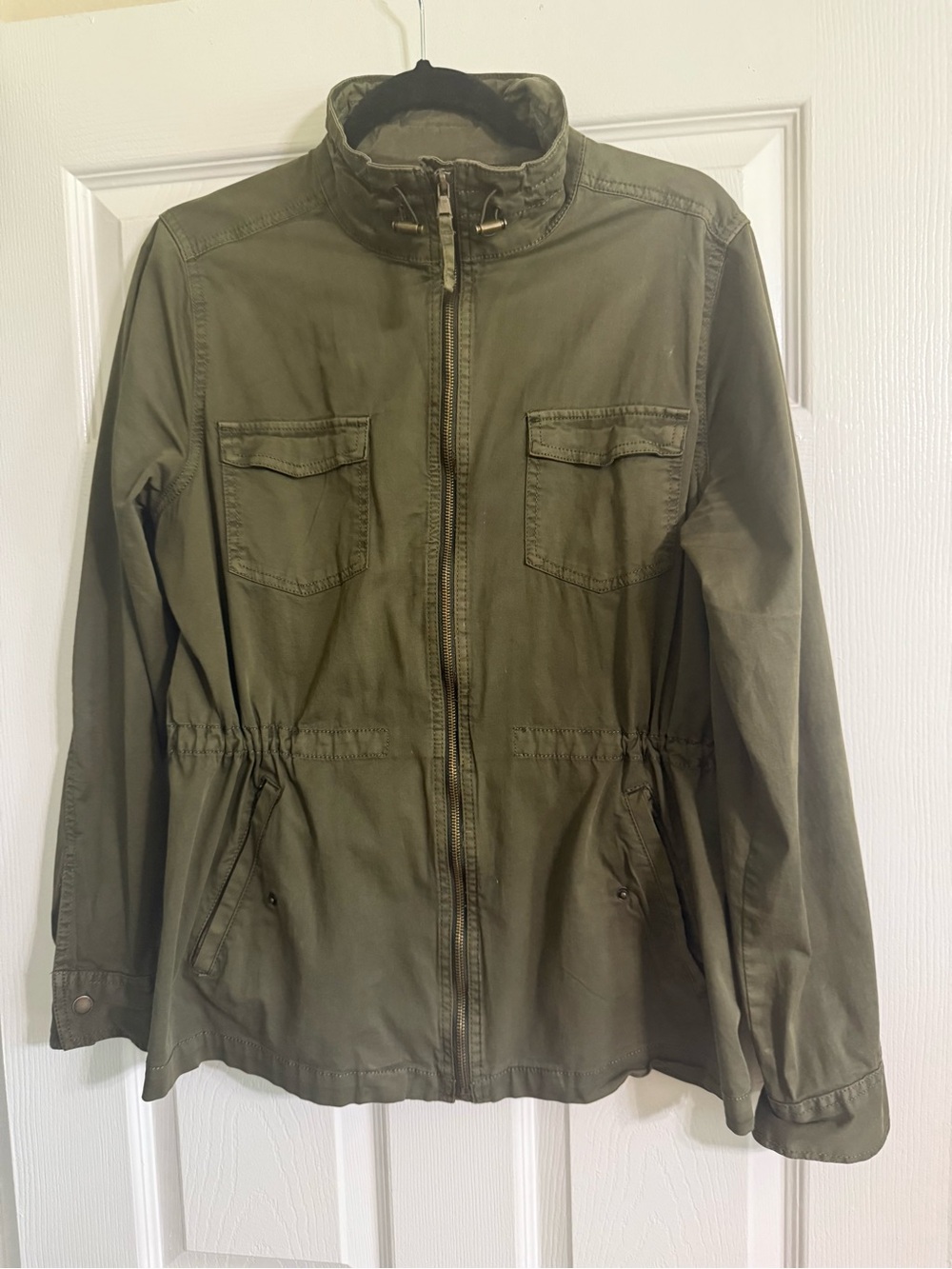 Sonoma Olive Green Drawstring Waist Utility Jacket